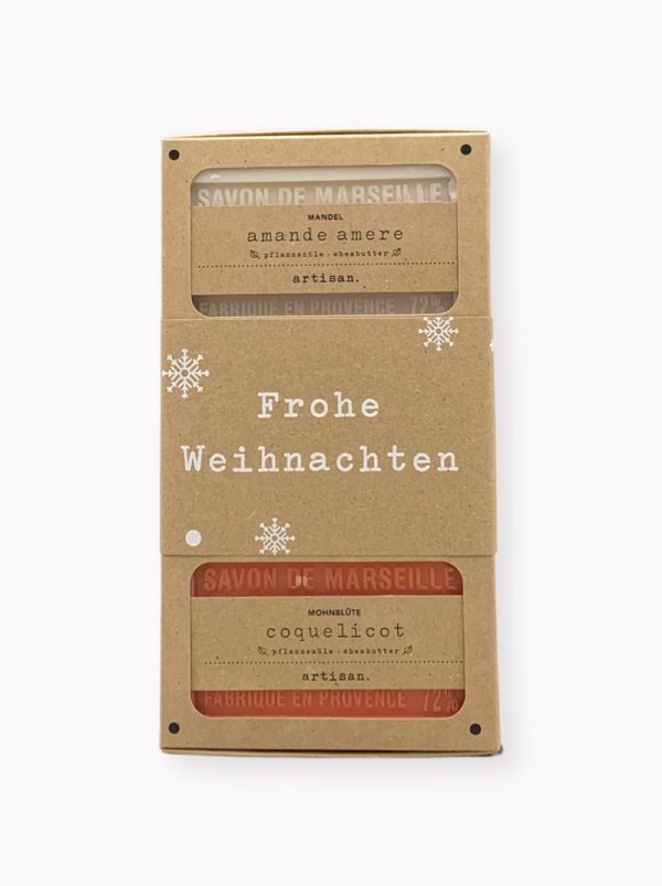 naturseifen geschenkset 3 Naturseifen im Geschenkkarton Frohe Weihnachten